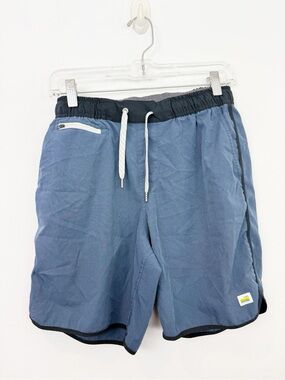 Vuori Men’s Banks Short Unlined Azure Linen Texture Blue Size Small